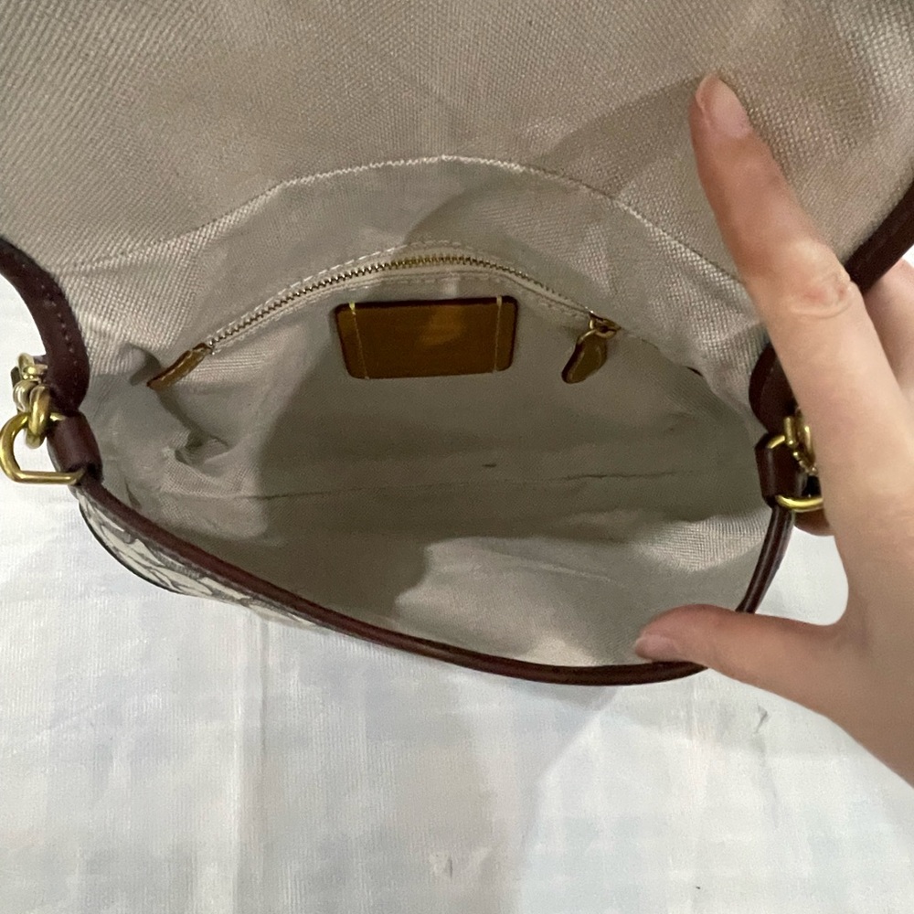 Coach Brown Signature Canvas Buckle Shoulder Bag - Picture 10 of 13
